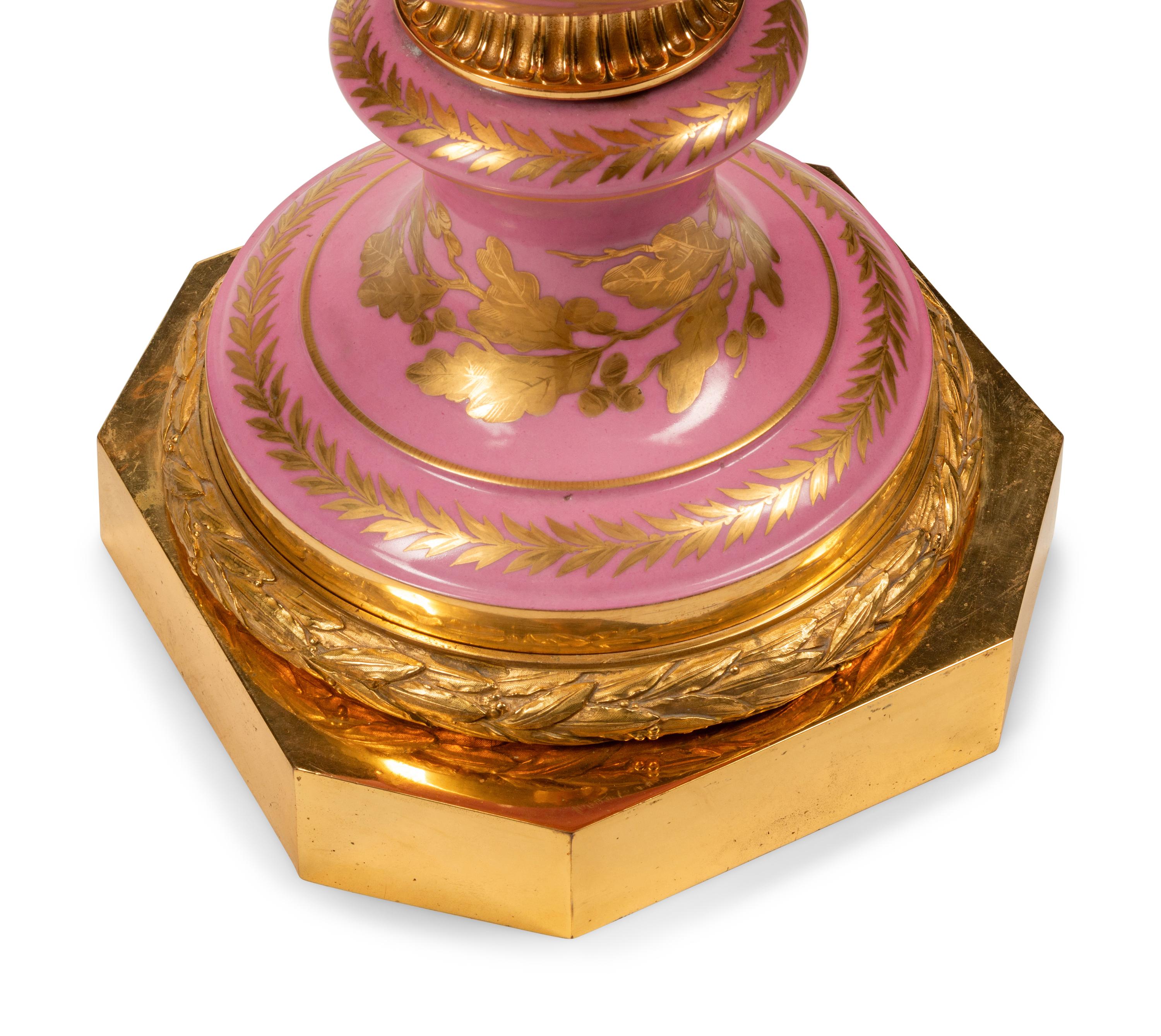 A Gilt Bronze Mounted Sèvres Style Porcelain Vase