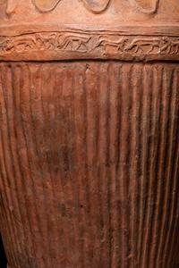 An Etruscan Red-Ware Impasto Pithos with Stamped Frieze