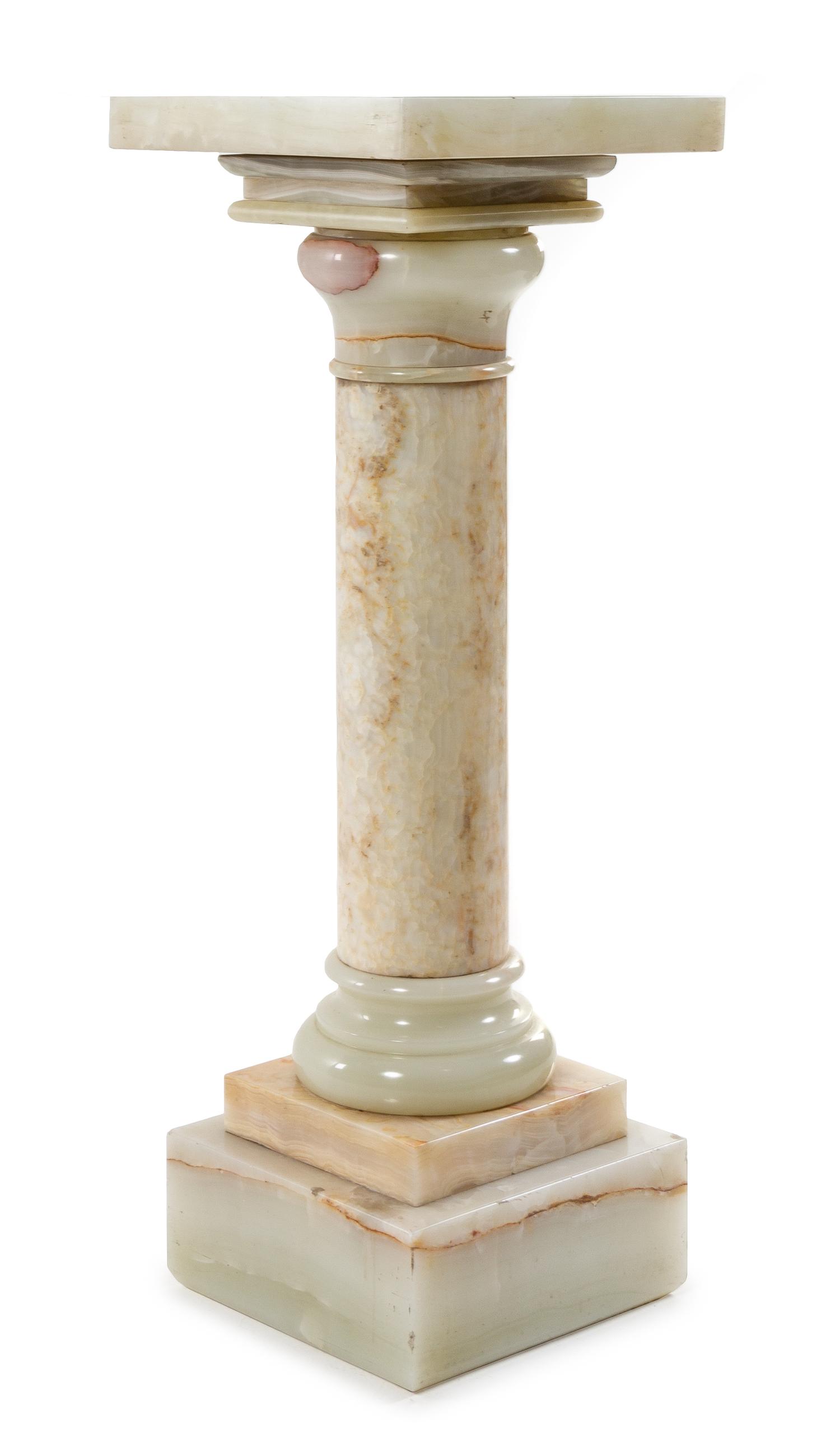 A Continental Onyx Pedestal Height 42 x width 15 inches. — LATE 19TH/EARLY 20TH CENTURY