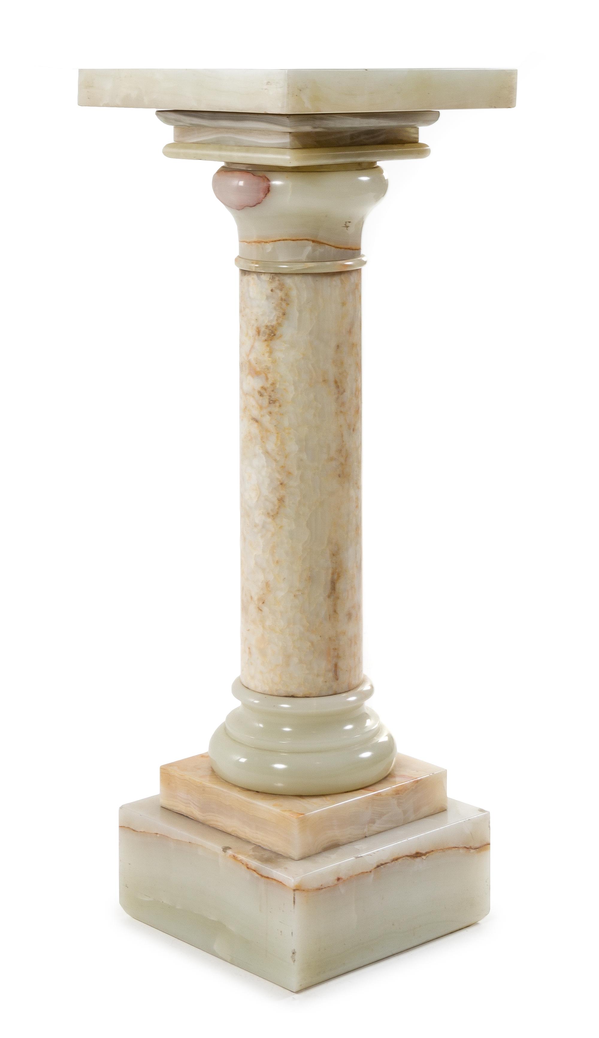 A Continental Onyx Pedestal Height 42 x width 15 inches. — LATE 19TH/EARLY 20TH CENTURY