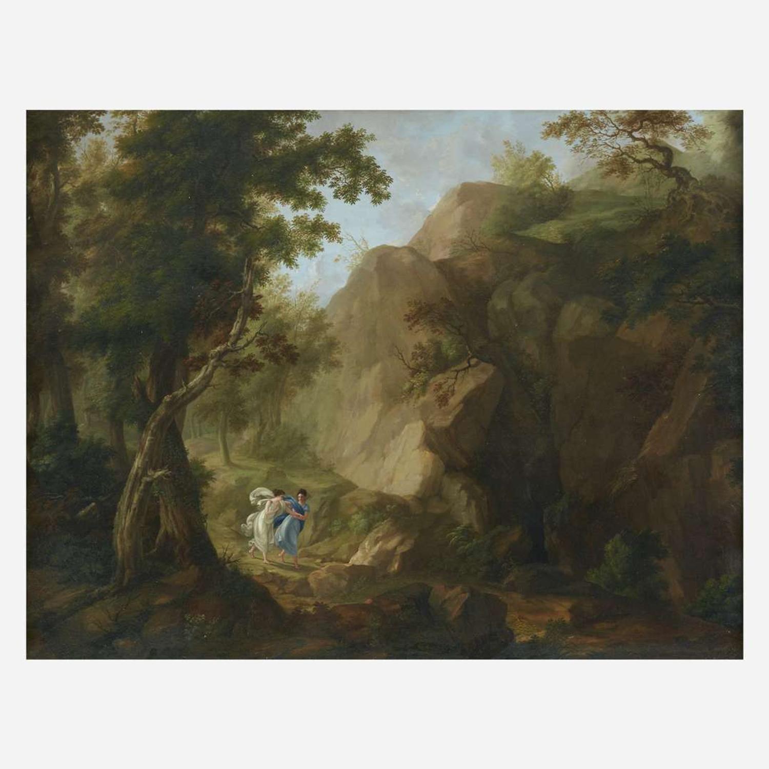 Anna Matteini (Italian, Early 19th Century-1878) Delphic Muses Approaching the Corycian Cave on Mount Parnassus, Greece