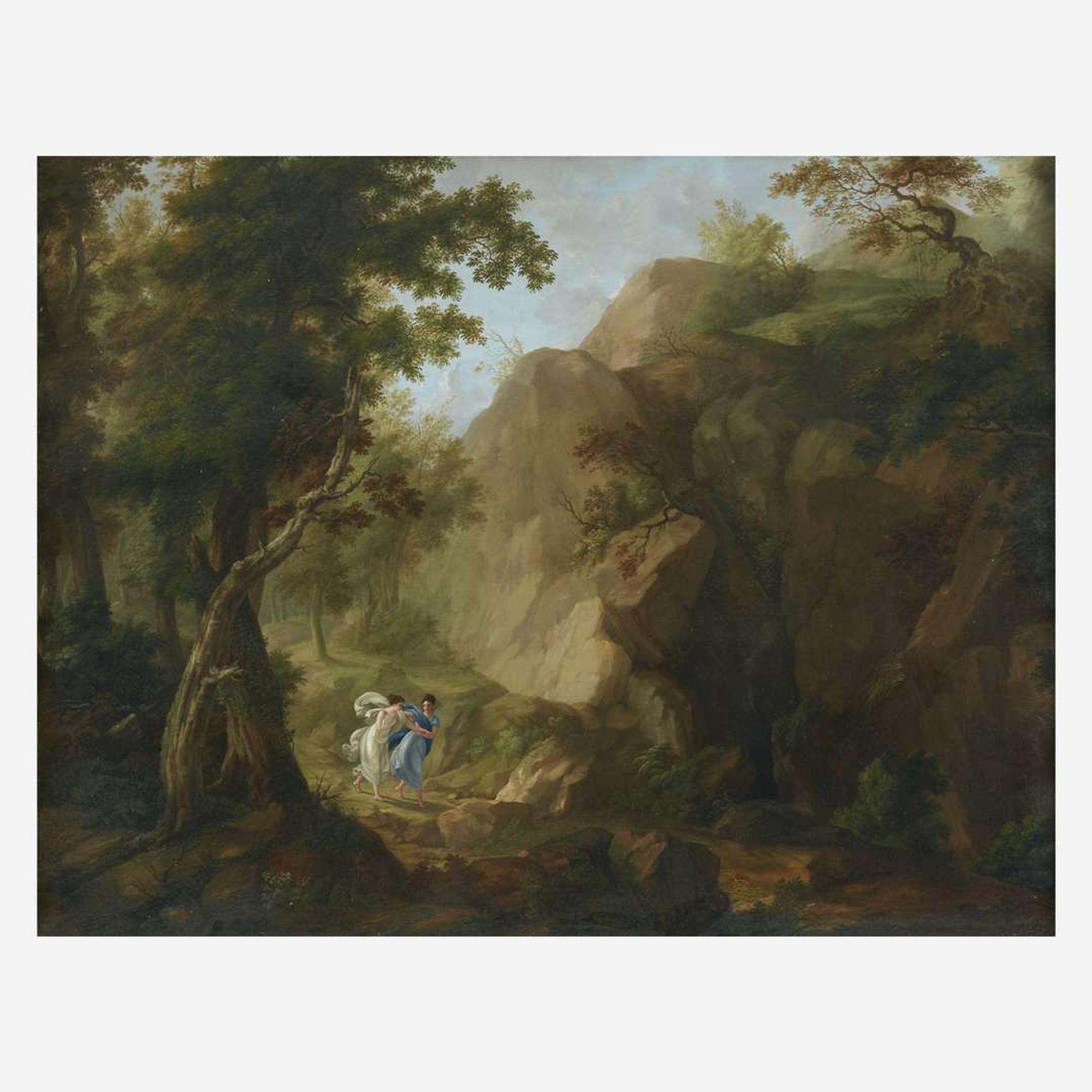 Anna Matteini (Italian, Early 19th Century-1878) Delphic Muses Approaching the Corycian Cave on Mount Parnassus, Greece