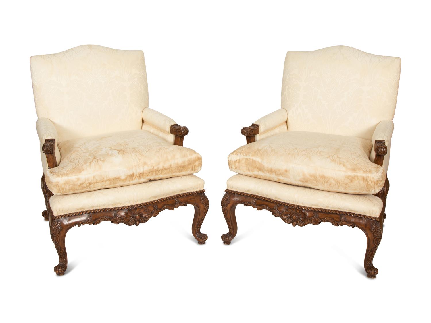 A Pair of Regence Style Bergères