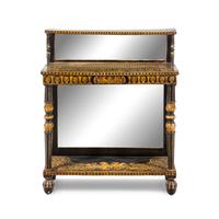 A Regency Part-Ebonized Penwork Pier Table