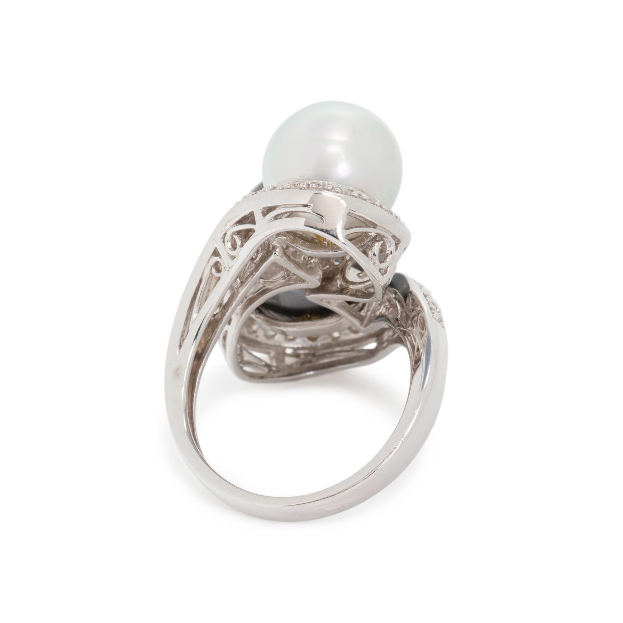 CULTURED PEARL AND DIAMOND RING