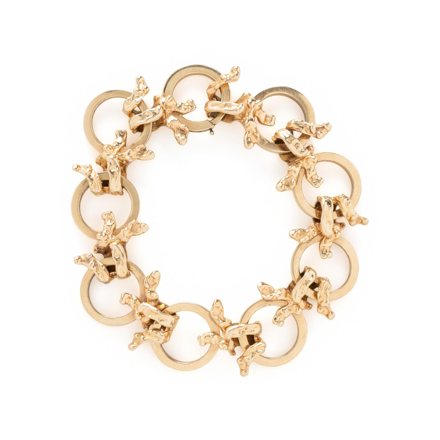 YELLOW GOLD FANCY LINK BRACELET