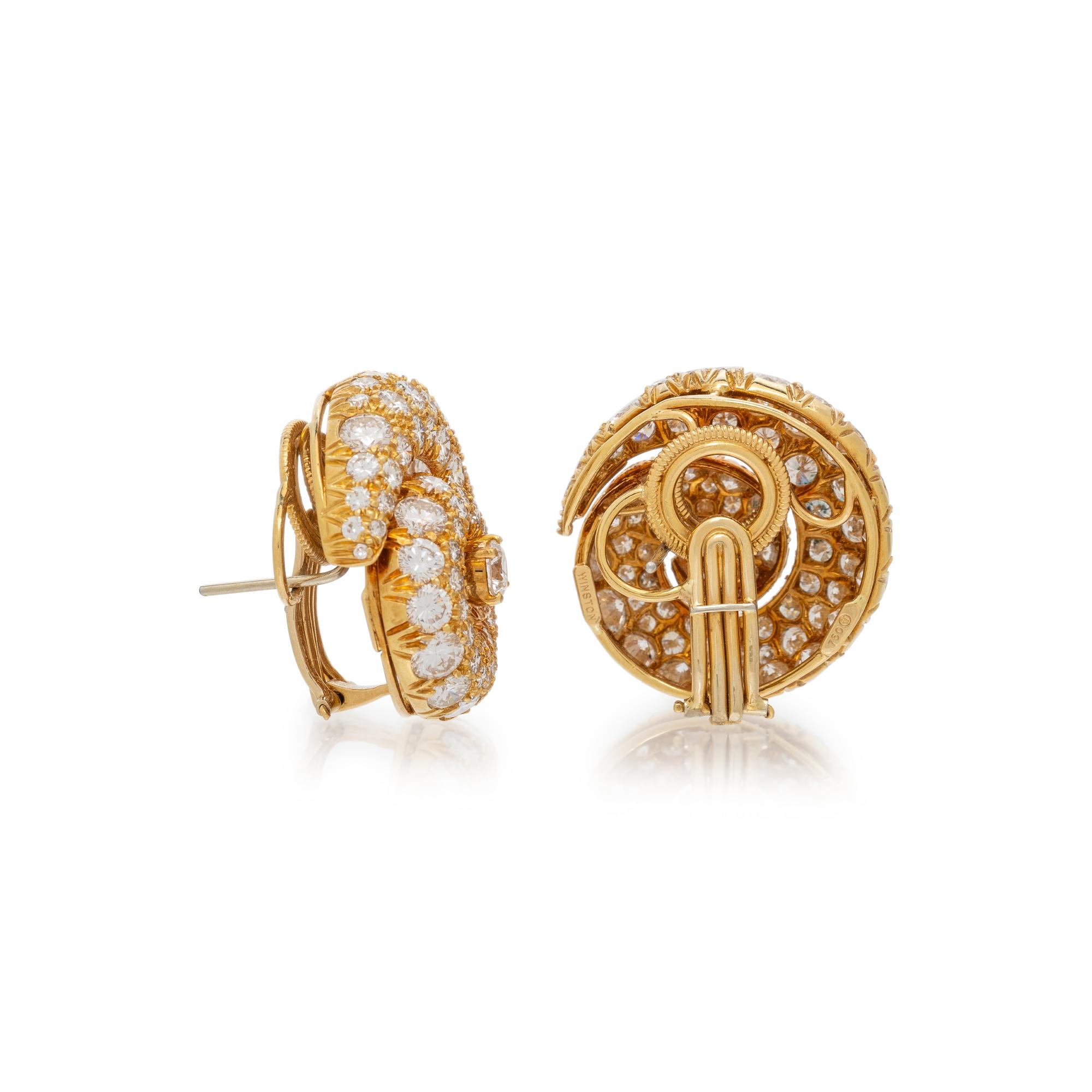 HARRY WINSTON, JACQUES TIMEY, DIAMOND SWIRL EARRINGS