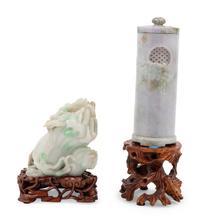 Two Chinese White Jadeite Carvings