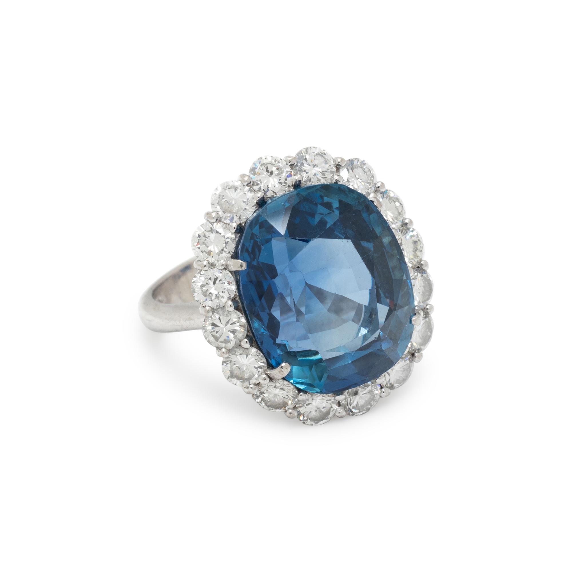 BURMESE SAPPHIRE AND DIAMOND RING