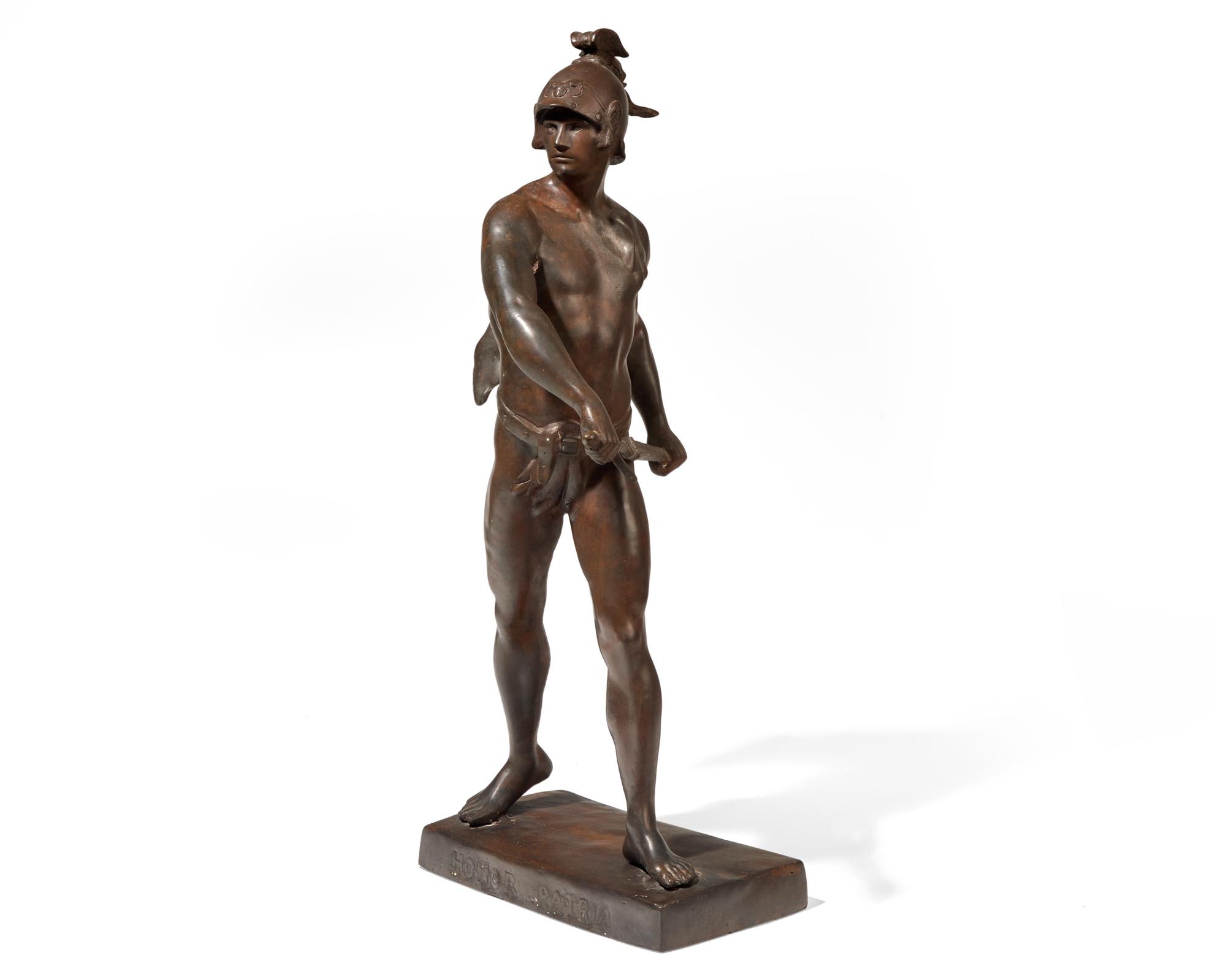 After Emile Louis Picault (French, 1839-1915), A mixed metal sculpture "Honor Patria"