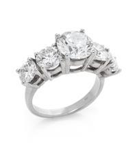 A 14 Karat White Gold and Diamond Ring,