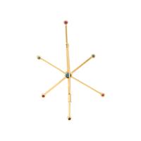 JEAN COCTEAU, YELLOW GOLD, SAPPHIRE, AND RUBY BROOCH