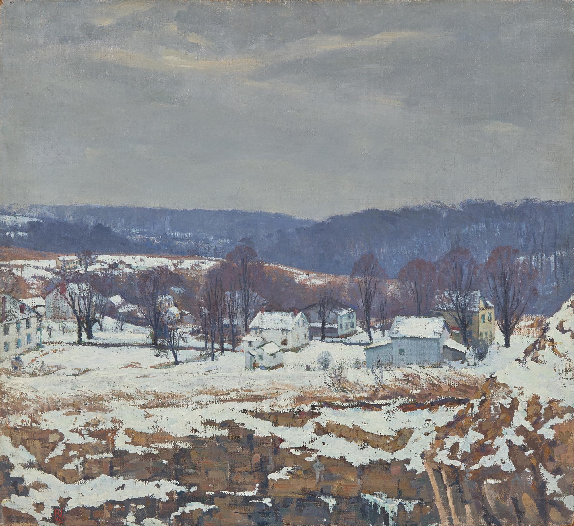 Roy Cleveland Nuse (American, 1885-1975) — Winter Village , 1942