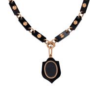 BLACK LINK, ROSE GOLD AND ONYX PENDANT/NECKLACE