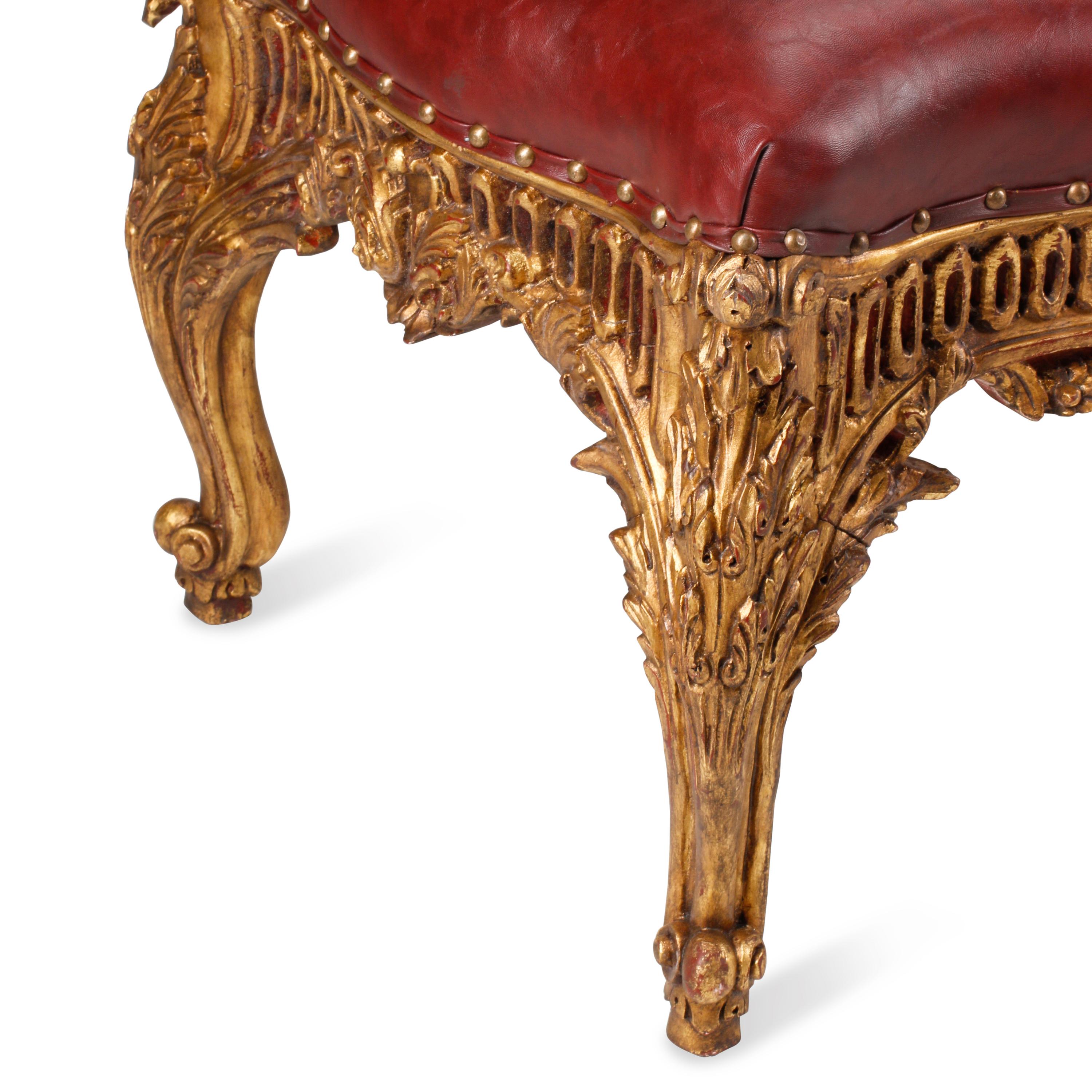 A Pair of Louis XV Style Giltwood Benches