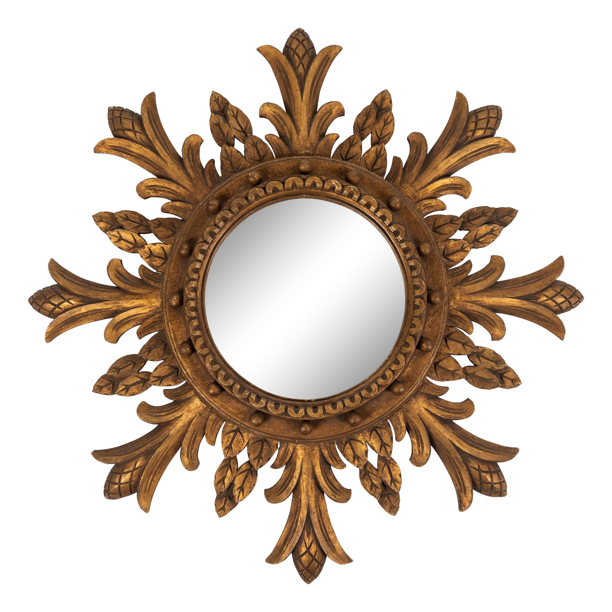 A Regency Style Carved Giltwood Sunburst Mirror