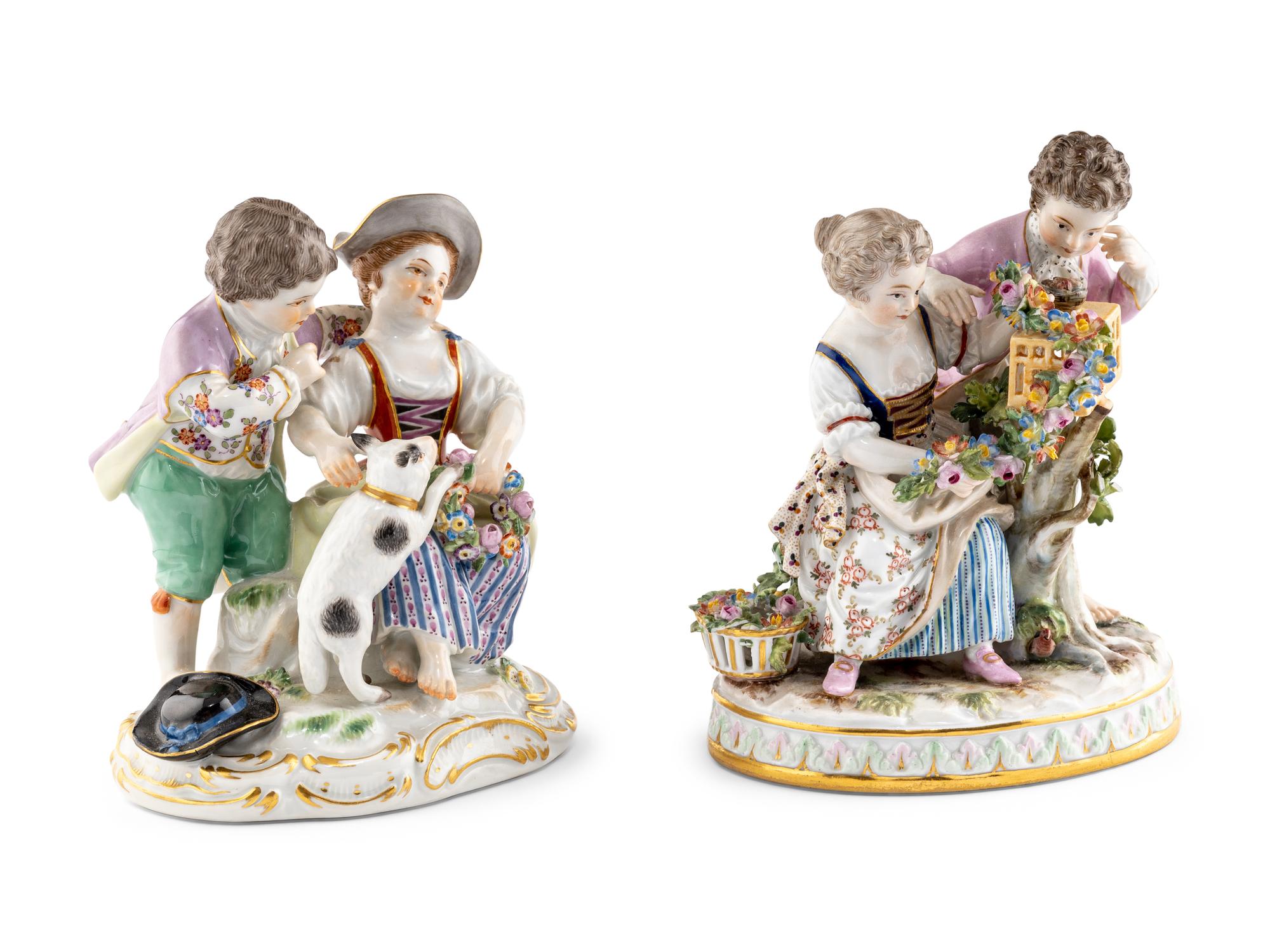 Two Meissen Porcelain Figural Groups