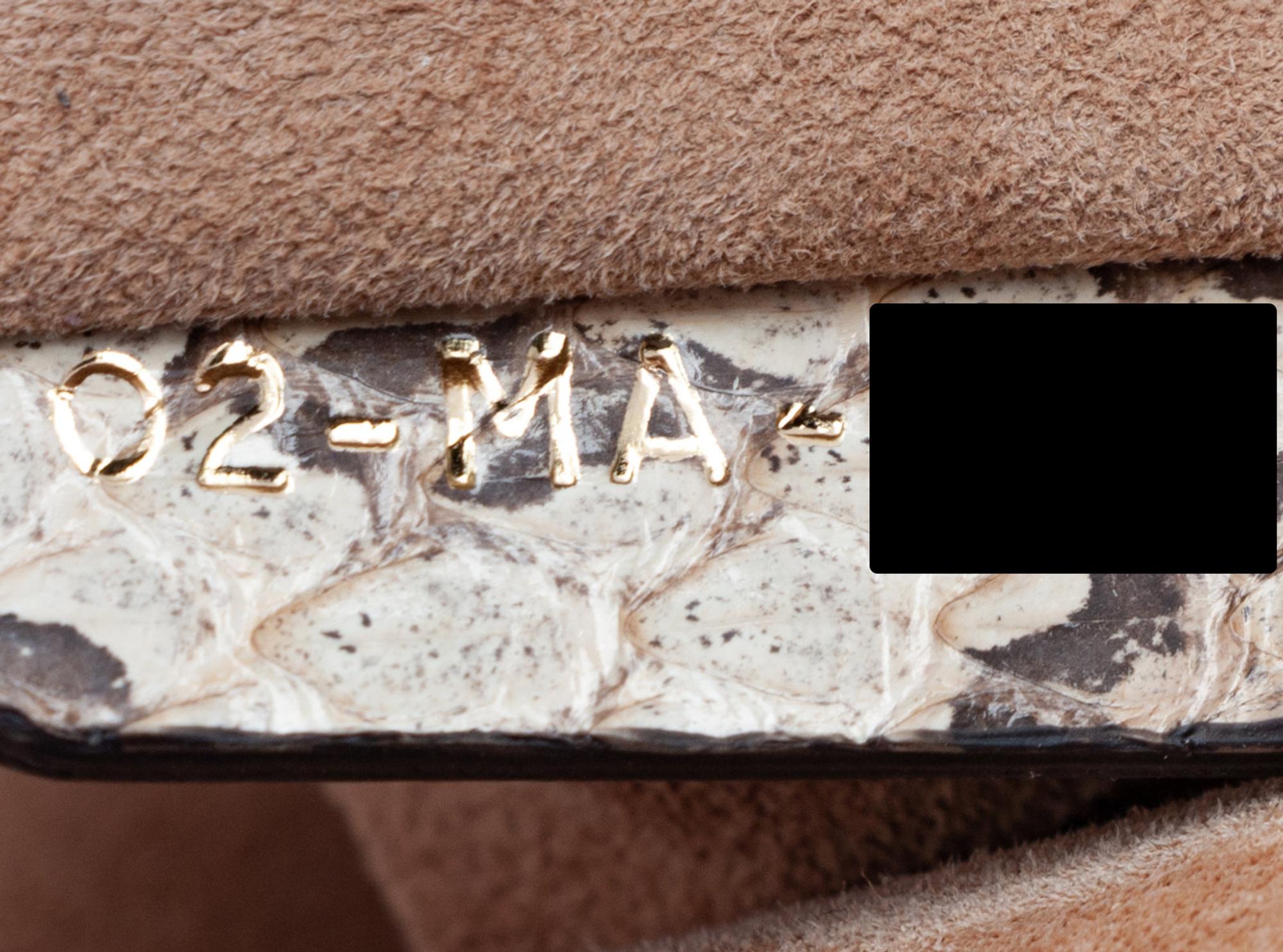 Christian Dior Tan Python Lady Dior Bag, 2019