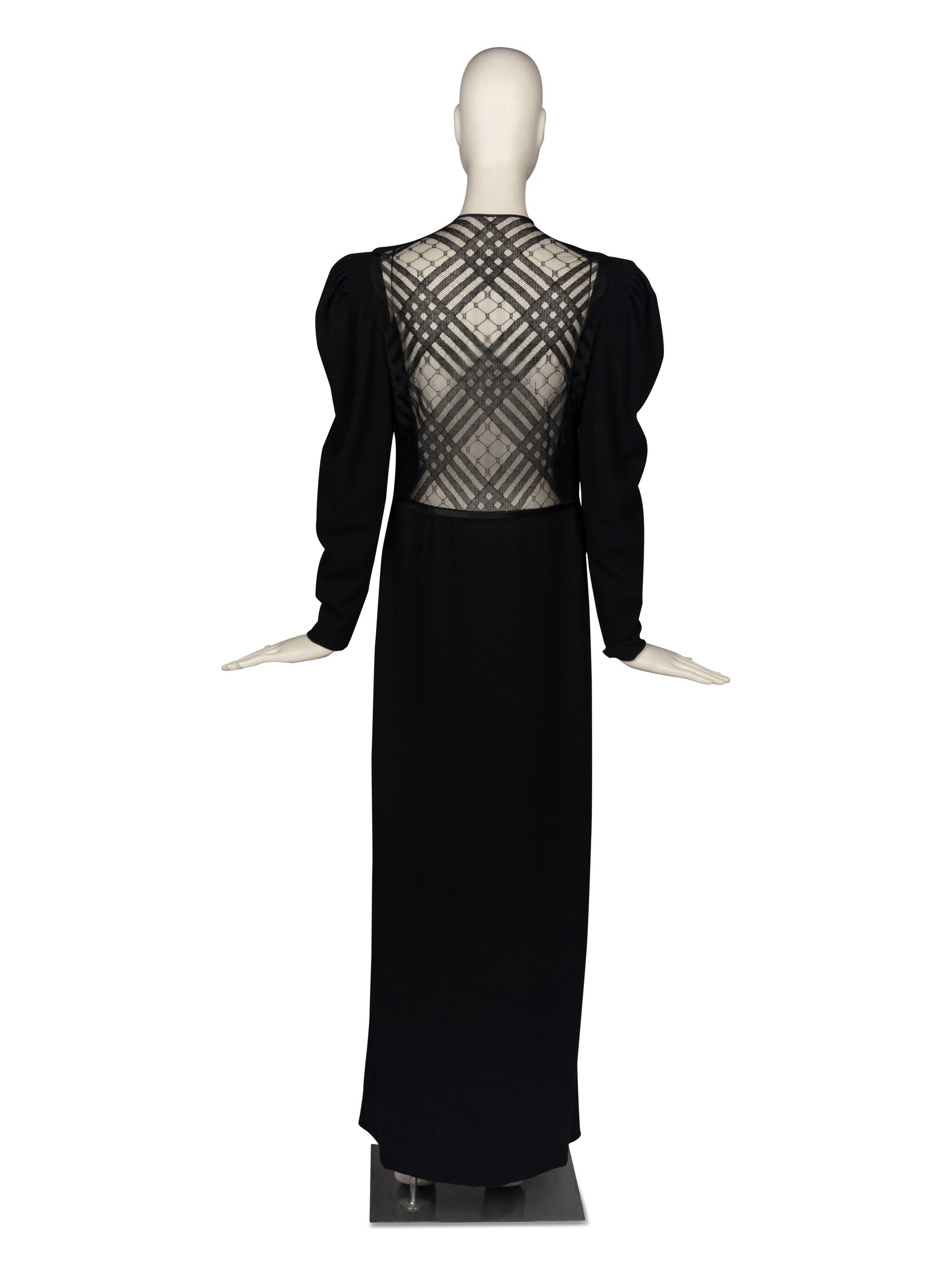 Significant Galanos Lace Back Gown, 1984