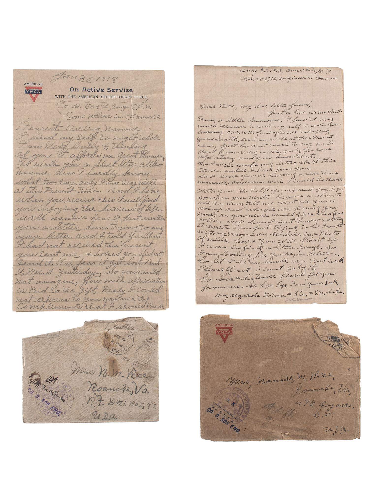 [AFRICAN AMERICANA]. Extensive manuscript archive documenting the experiences of the Rice Family of Roanoke, Virginia, during the Great Depression and World Wars I and II. Ca 1892-1950s.