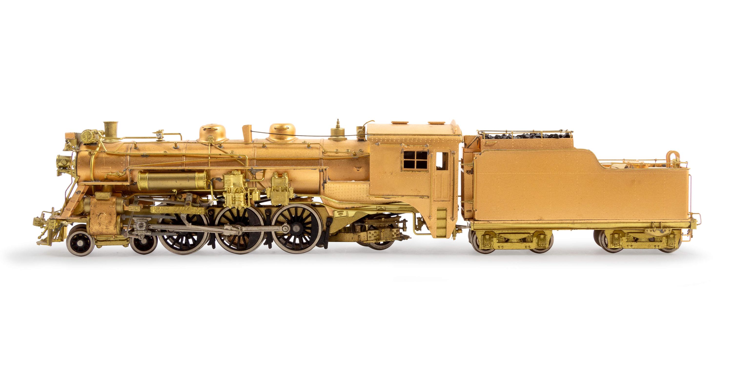A Group of Four Brass Locomotive and Tenders