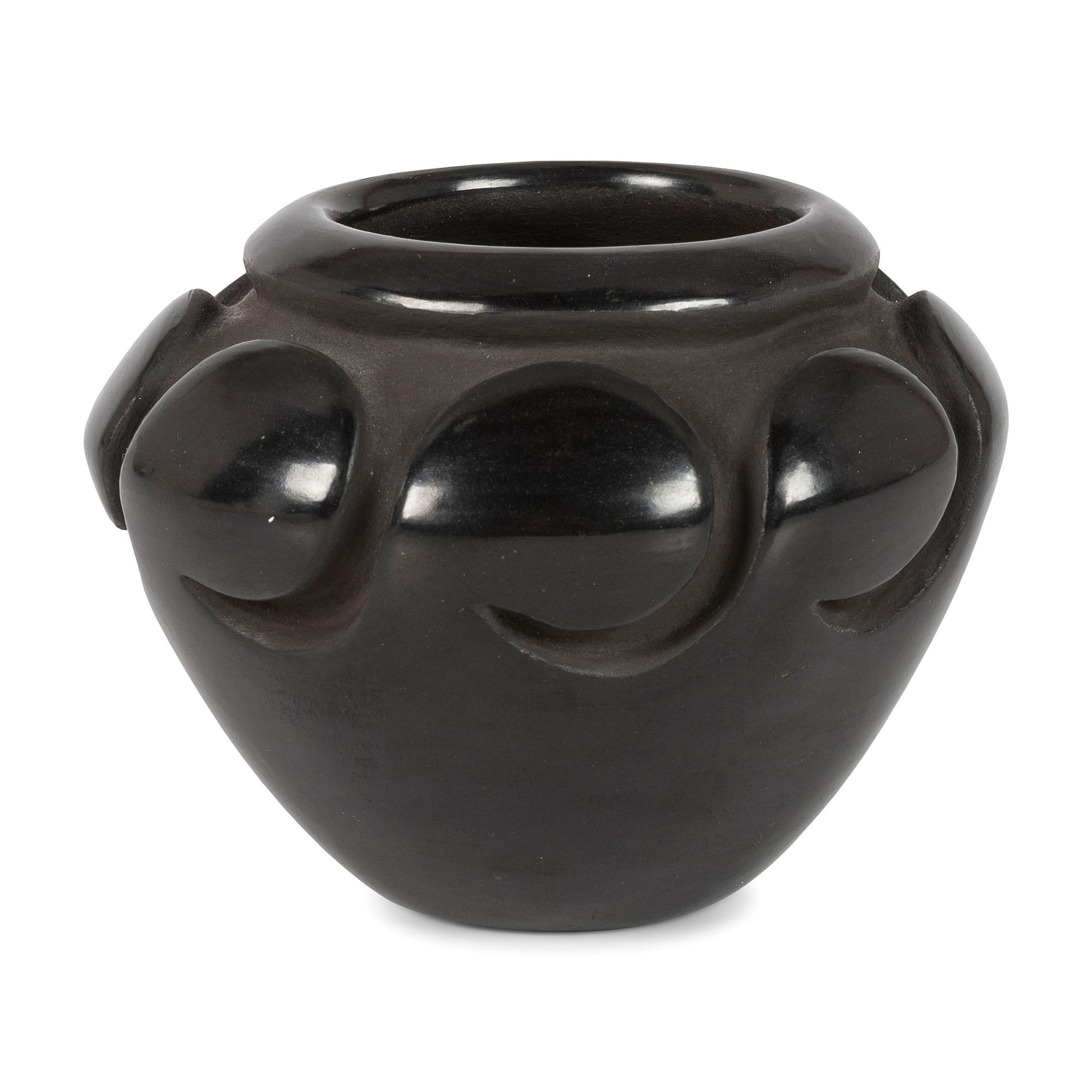 Carved Blackware Jar