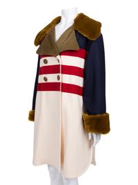 Jean de Castelbajac Coat with Faux Fur Trim, 1980s