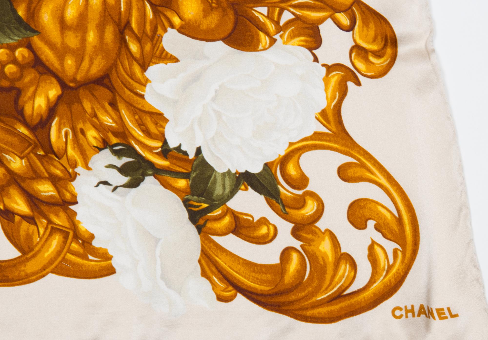 A Chanel Silk Scarf, 34" x 34".
