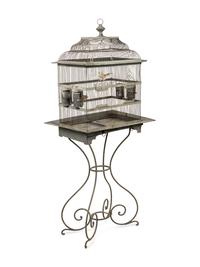 An Enameled Metal Birdcage