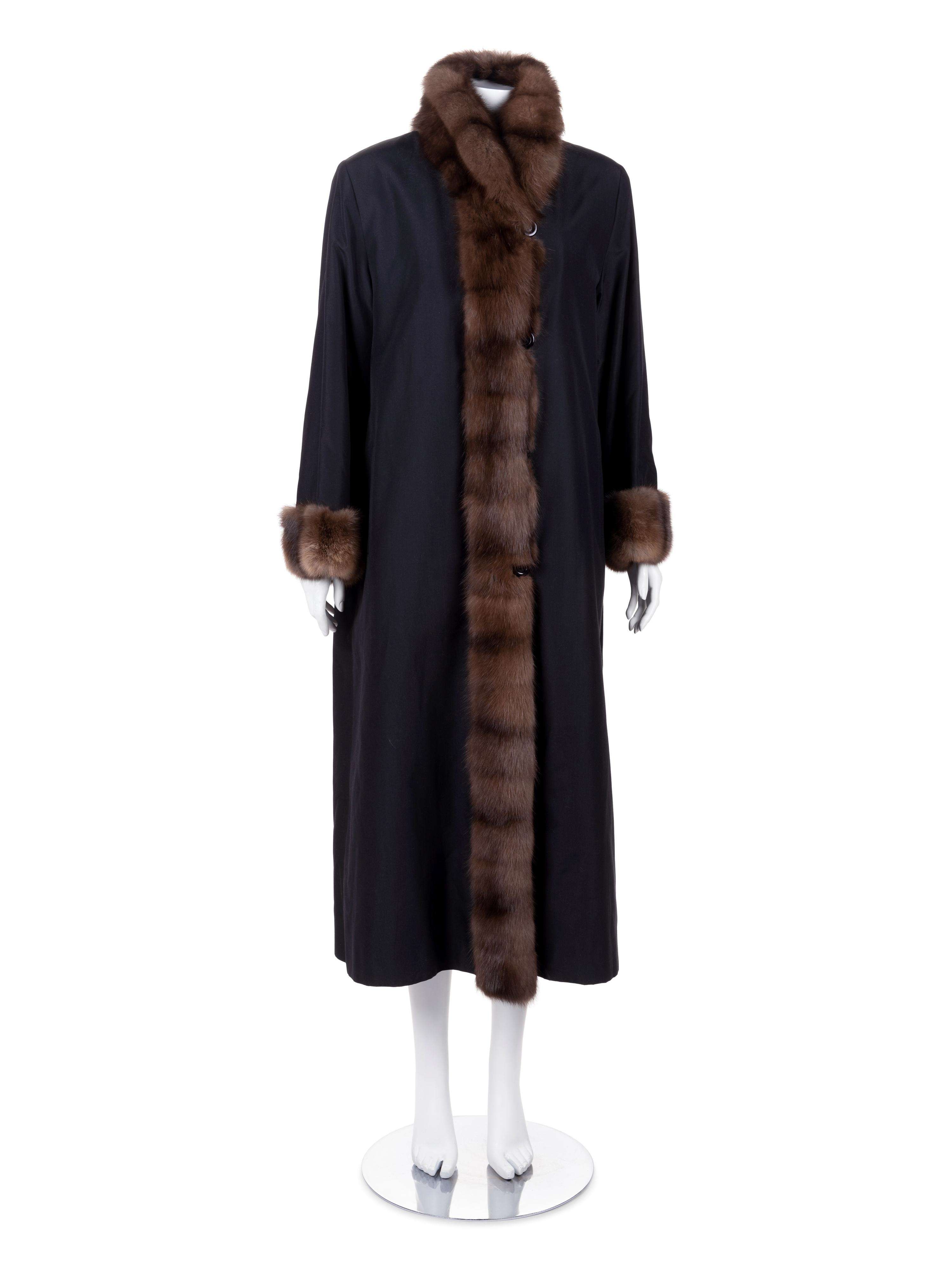 Sable Fur Trimmed Salon Coat