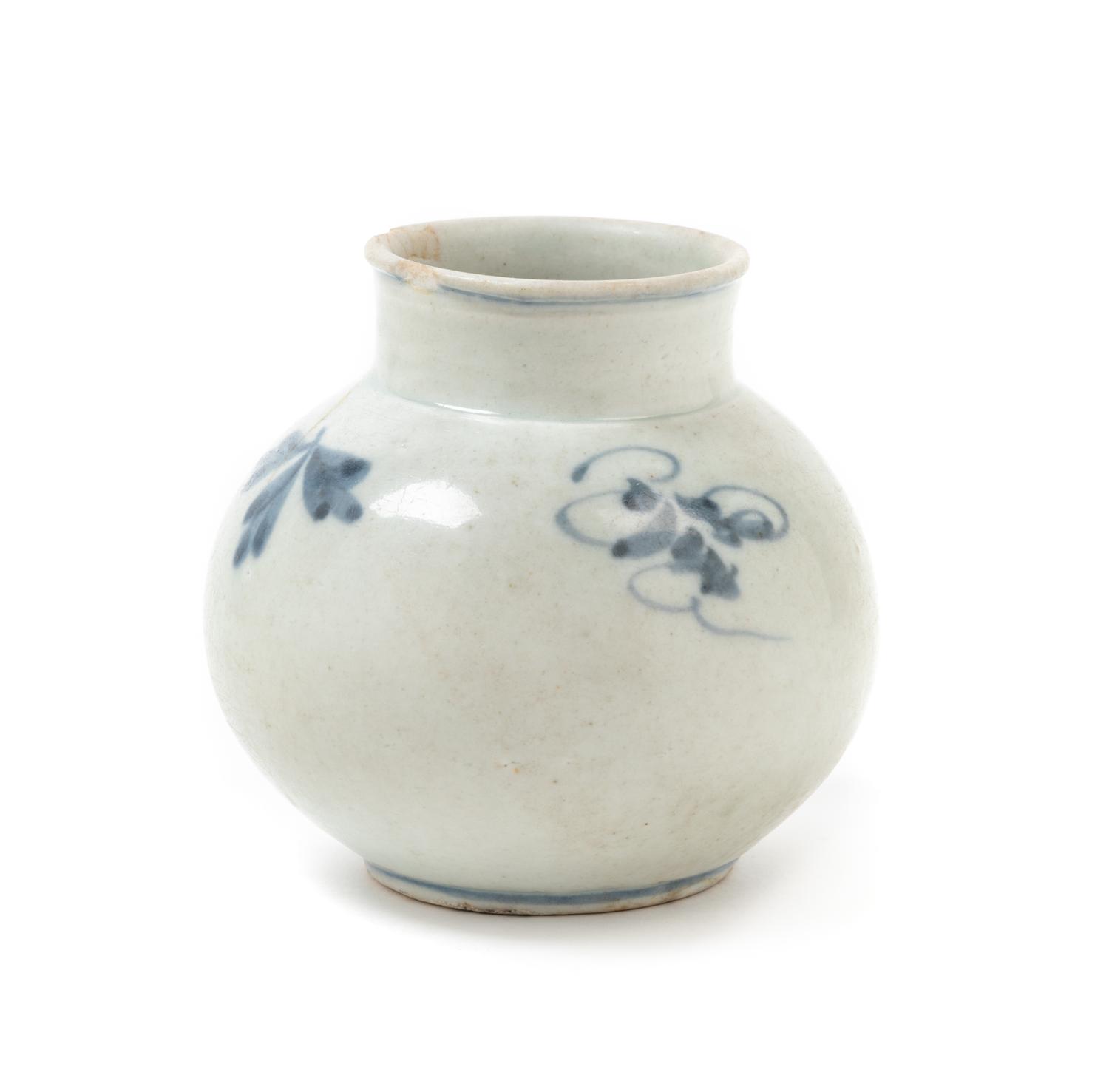 A Small Korean Blue and White Porcelain Jar
