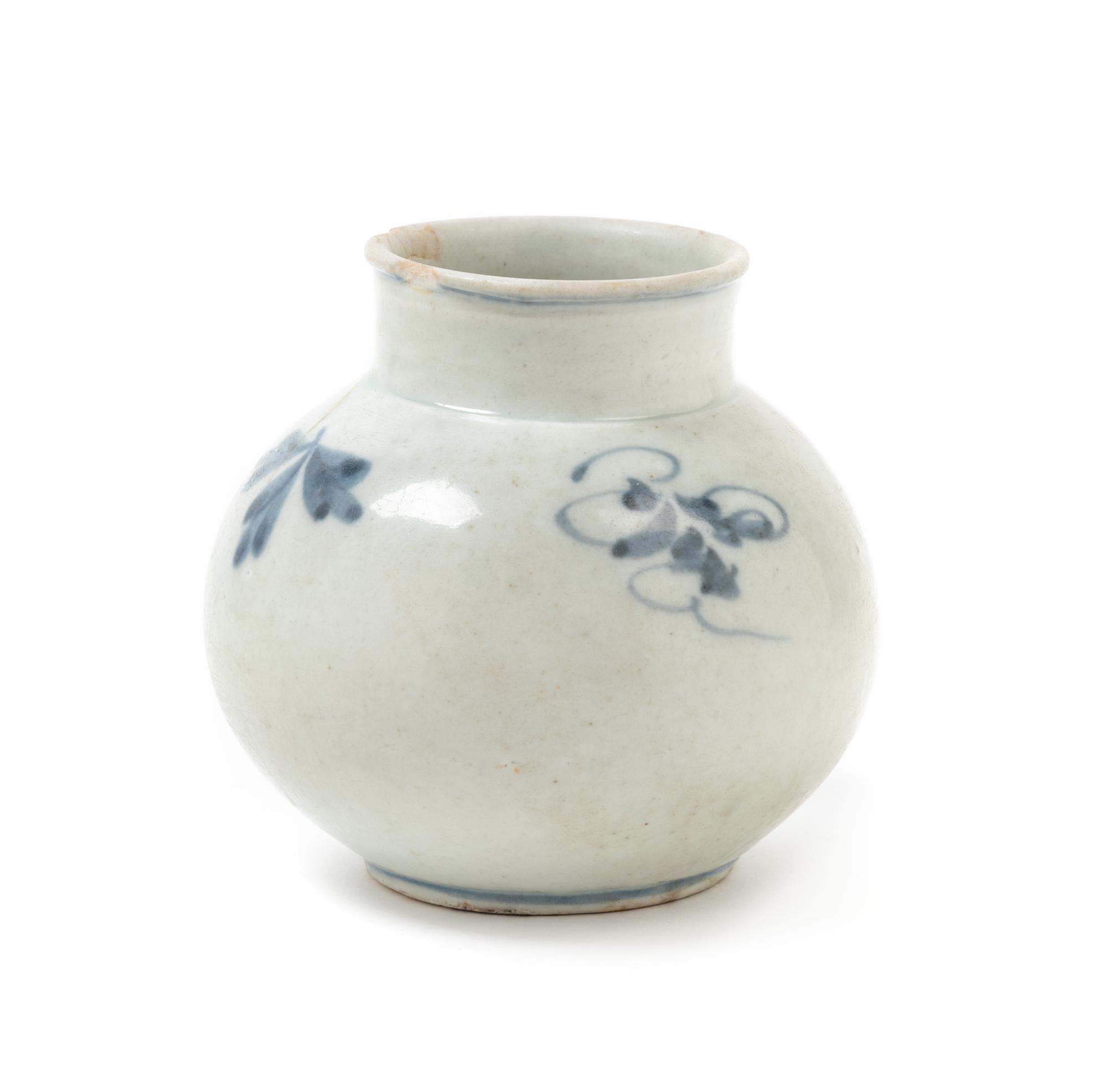 A Small Korean Blue and White Porcelain Jar