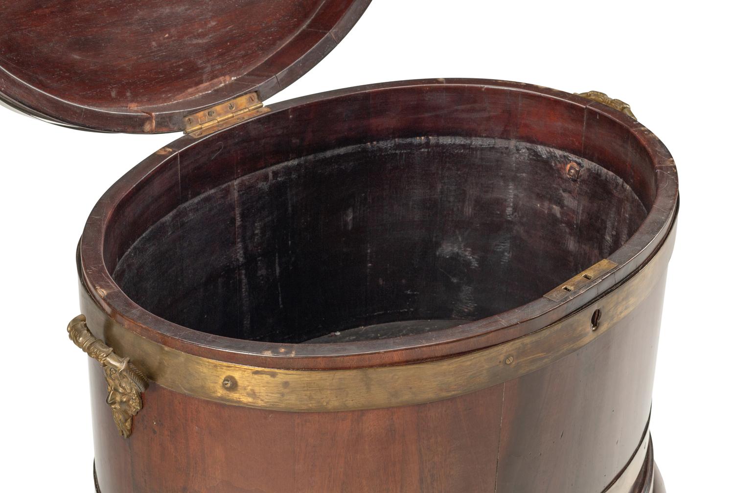 A George II Brass Mounted Mahogany Cellarette on Stand