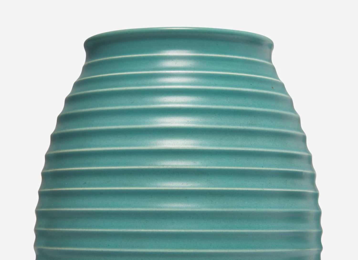 Four Wedgwood Keith Murray Designed Turquoise Vessels, UK, 1930s