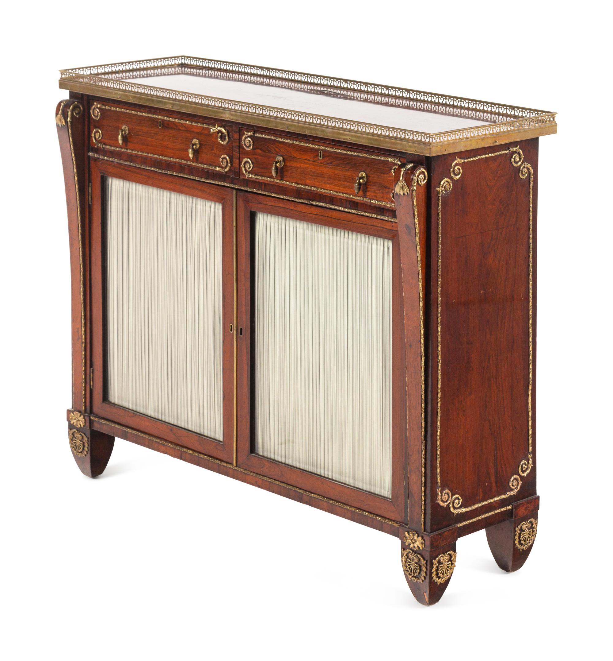 A Regency Brass Mounted Indian Rosewood Side Cabinet