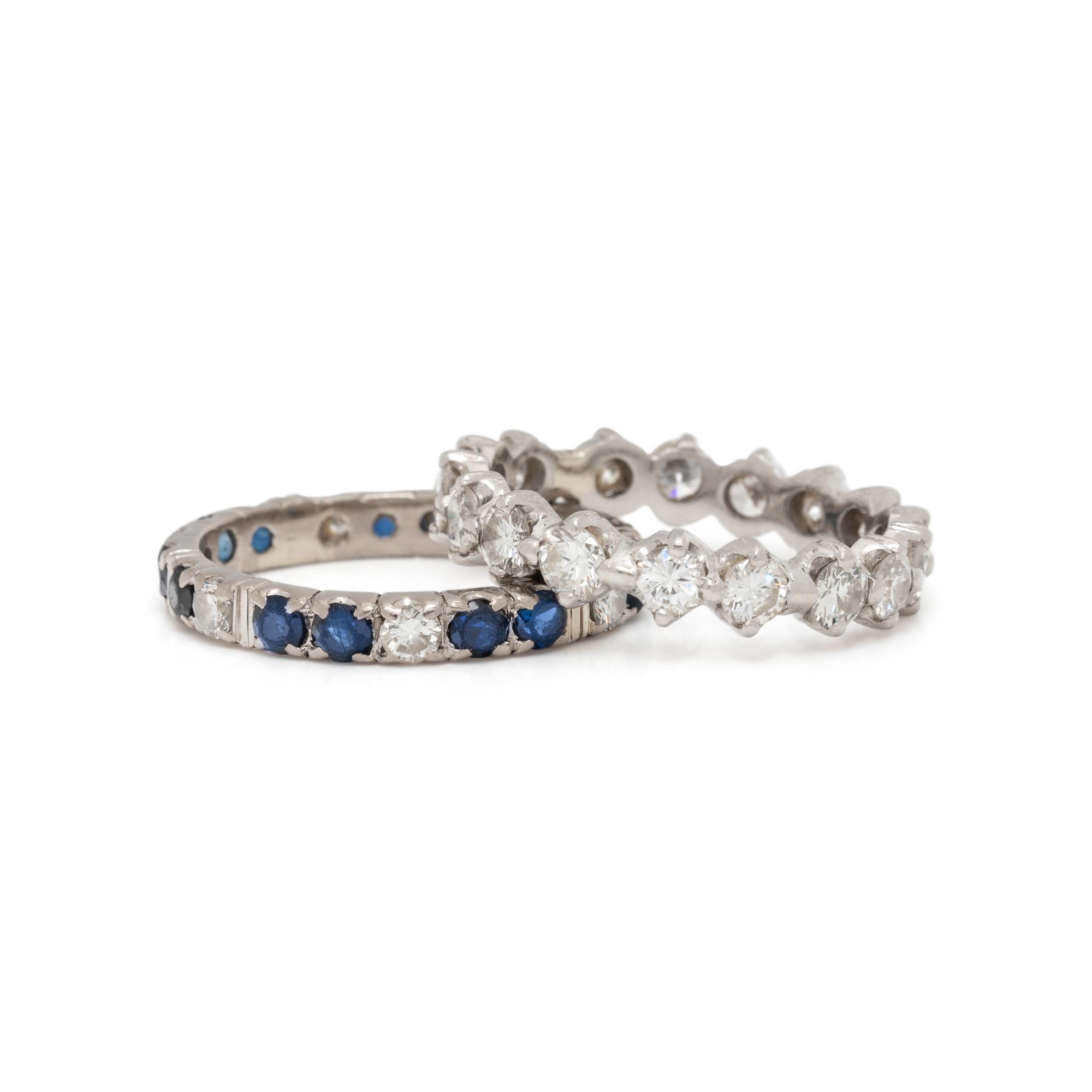 COLLECTION OF DIAMOND AND SAPPHIRE ETERNITY BANDS