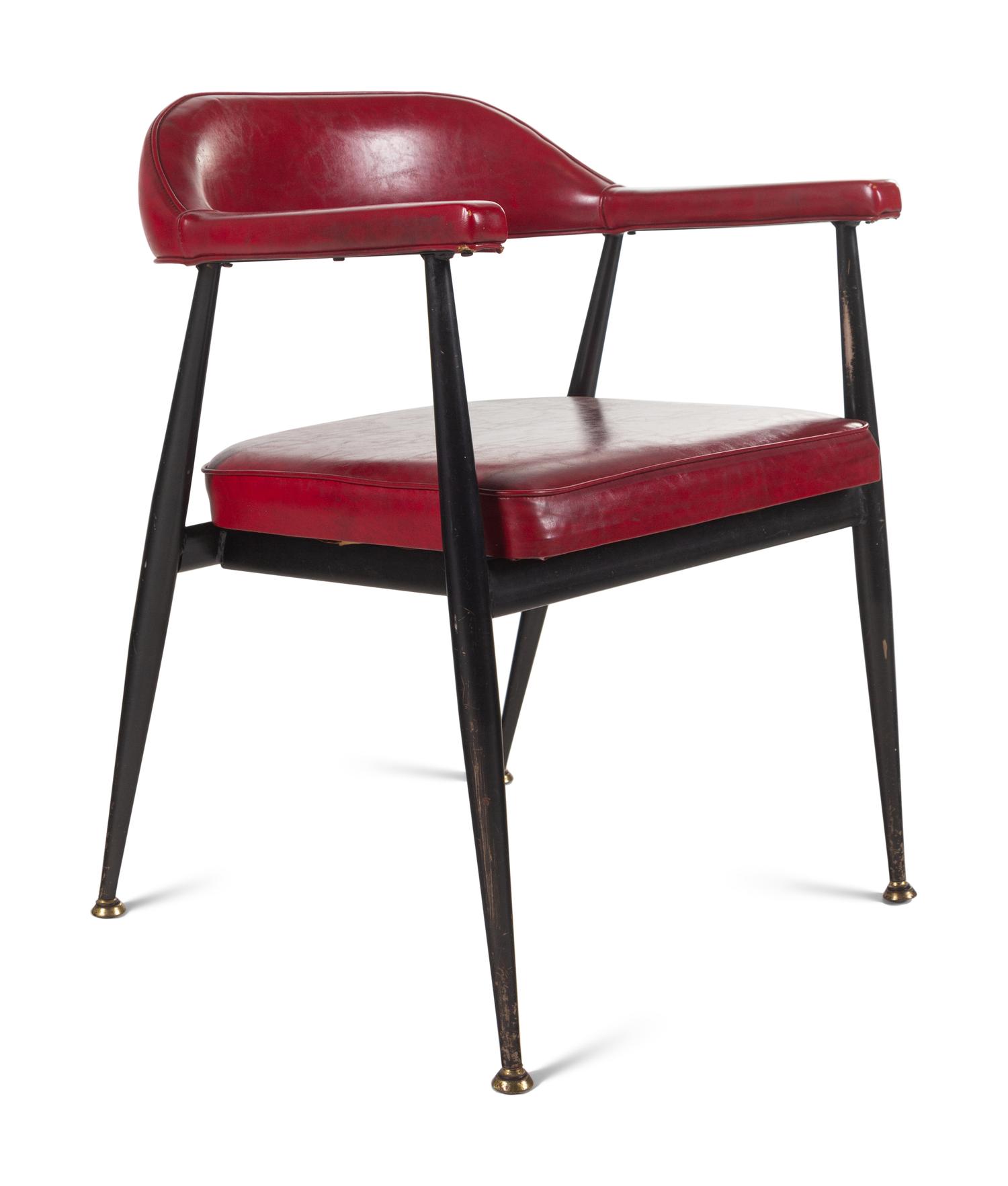 A Pair of Modernist Vinyl Armchairs