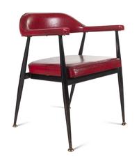A Pair of Modernist Vinyl Armchairs