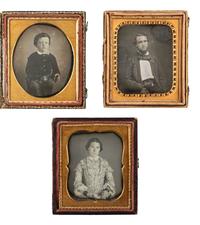 [EARLY PHOTOGRAPHY]. 5 cased images featuring people with interesting objects and accessories.