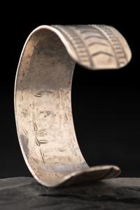 Navajo Stamped Silver Cuff Bracelet