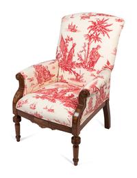 A Victorian Walnut Armchair