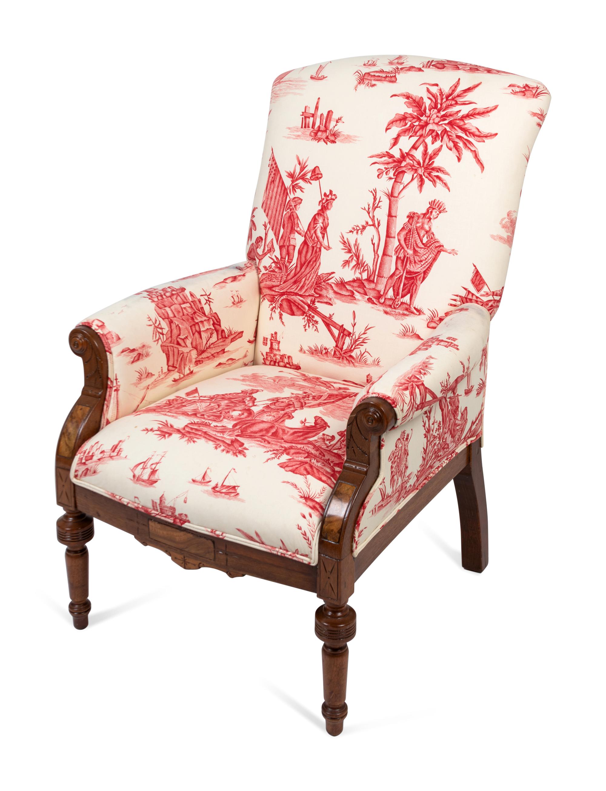 A Victorian Walnut Armchair