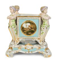 A Continental Porcelain Jardinière and Stand