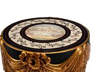 An Italian Painted and Parcel Gilt Micromosaic-Top Table