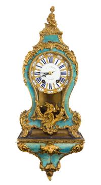 A Louis XV Gilt Bronze Mounted Horn Veneered Bracket Clock Height of clock 24 1/2 inches. — FRANCOIS GILBERT, PARIS, 18TH CENTURY