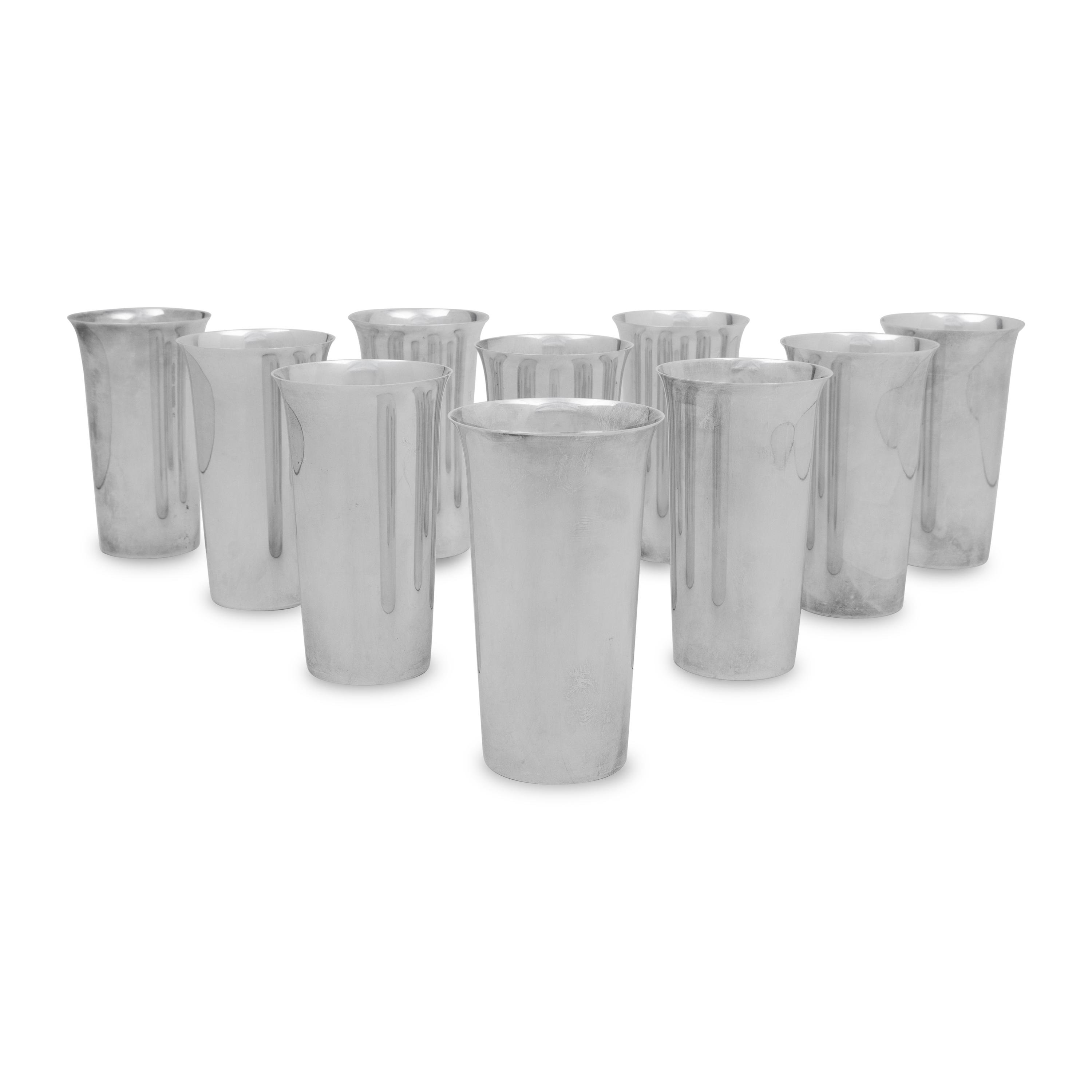 A Set of Eight American Silver Tumblers