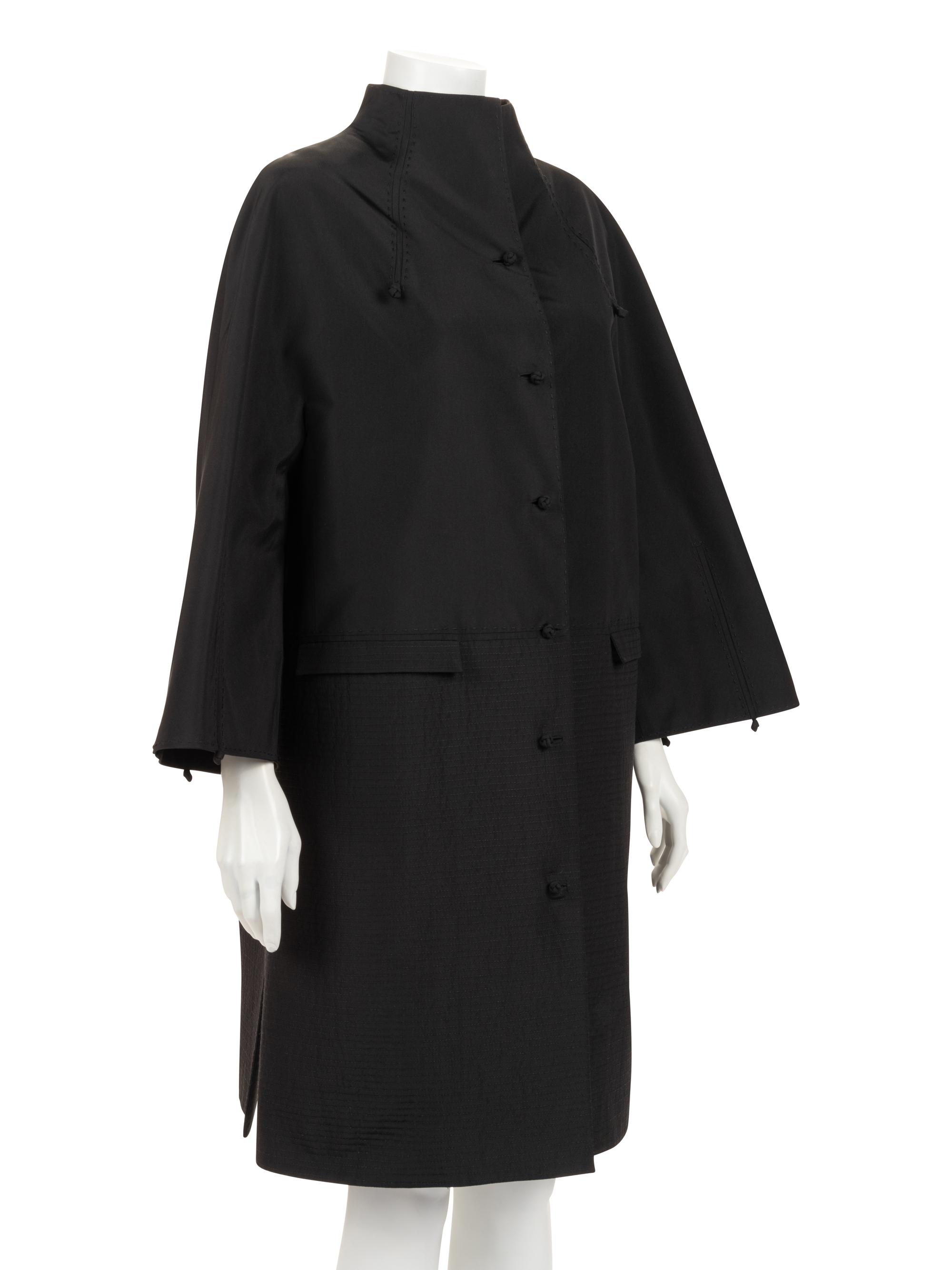 Ralph Rucci Silk Taffeta Jacket with Topstitching Detail