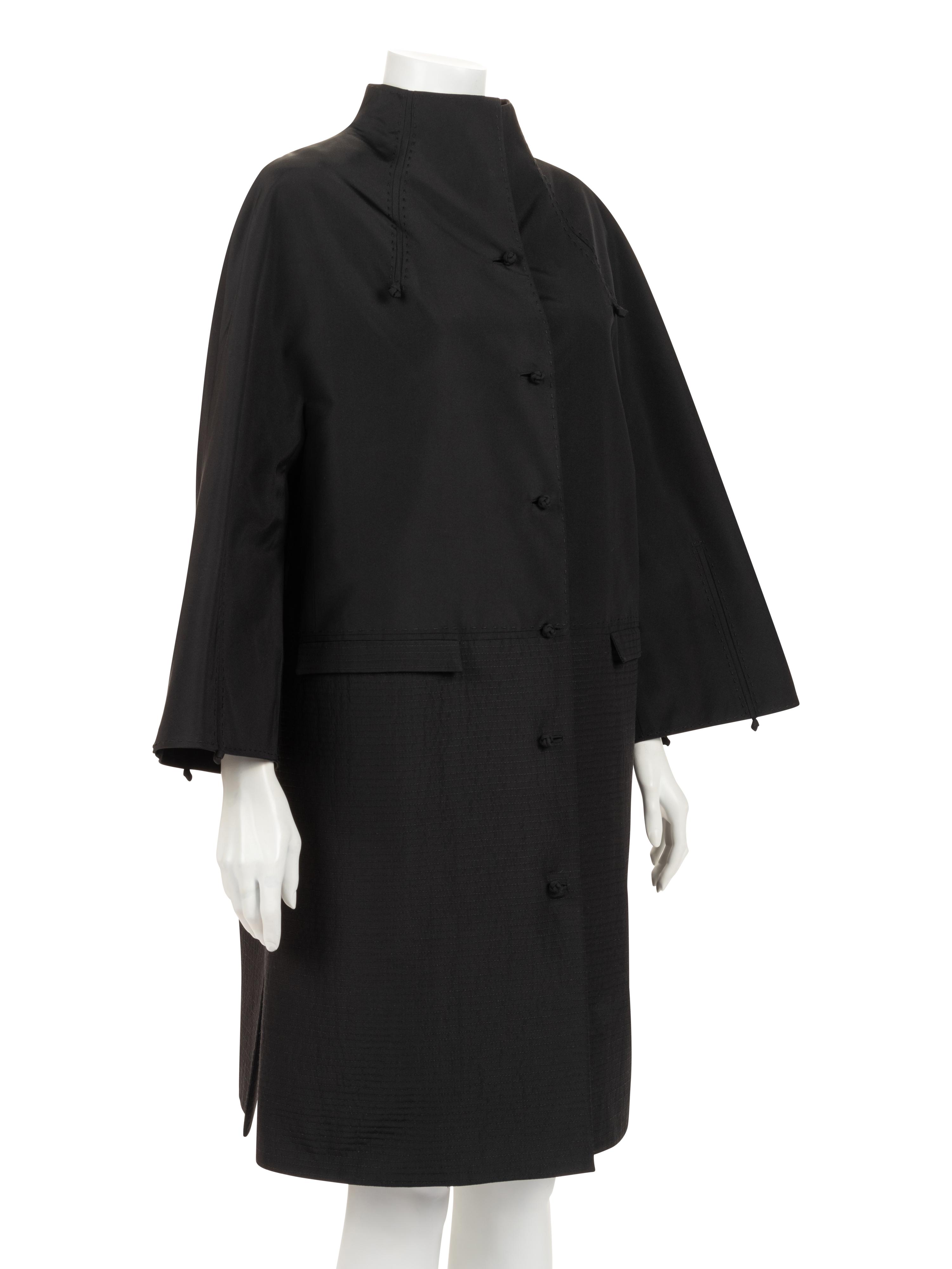 Ralph Rucci Silk Taffeta Jacket with Topstitching Detail