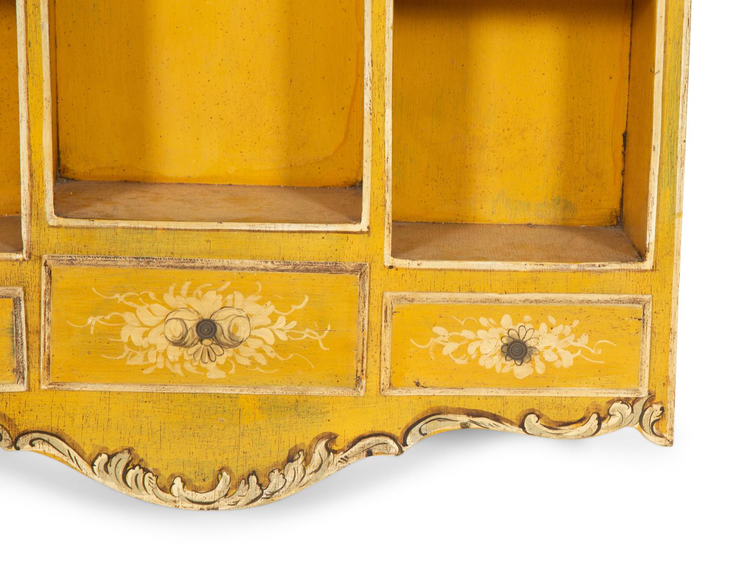An Italian Painted Hanging Wall Display Cabinet