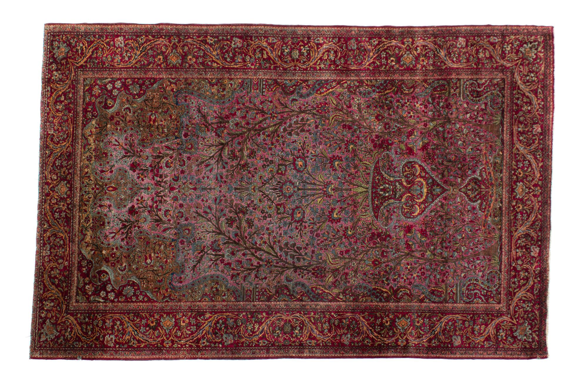 A Silk Tabriz Rug 6 feet 6 x 4 feet 3 1/2 inches. — 20TH CENTURY